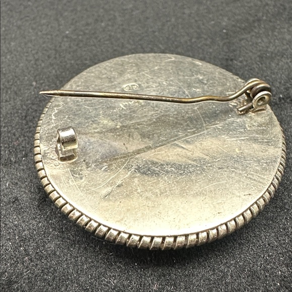 Vintage Italian Micro Floral Mosaic Brooch - Red and Silver - Picture 3 of 8